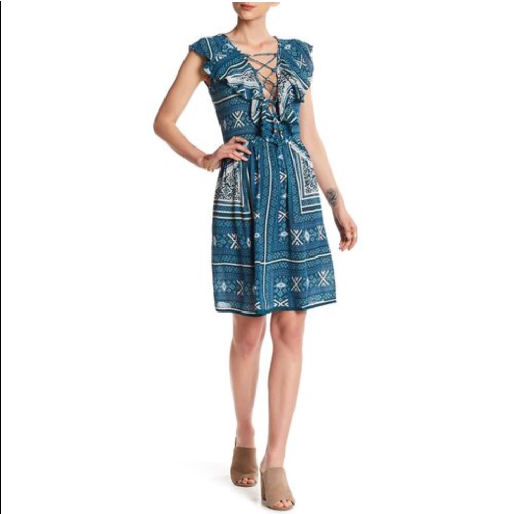 Raga Riviera Maya Dress In Teal Size Medium